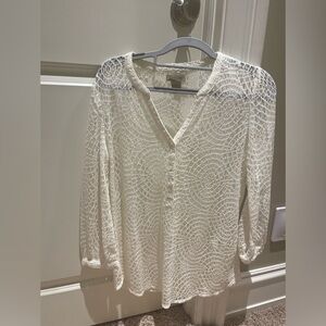 Lucky white knit summer sweater, size small